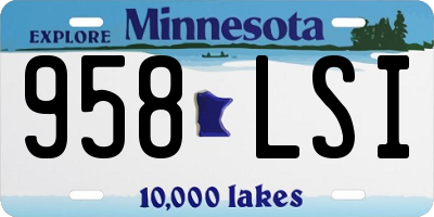 MN license plate 958LSI