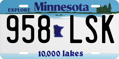 MN license plate 958LSK