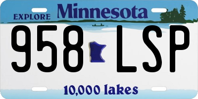 MN license plate 958LSP