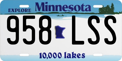 MN license plate 958LSS