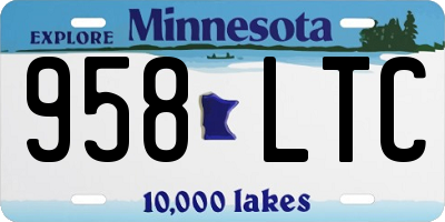 MN license plate 958LTC
