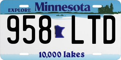 MN license plate 958LTD