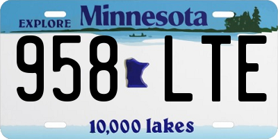 MN license plate 958LTE