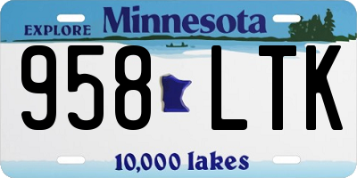 MN license plate 958LTK