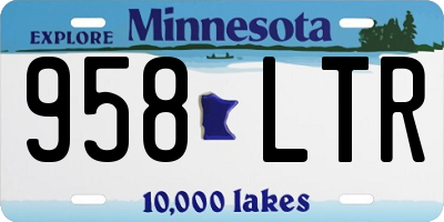 MN license plate 958LTR