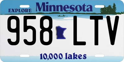 MN license plate 958LTV