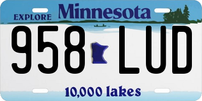MN license plate 958LUD