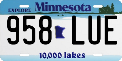 MN license plate 958LUE
