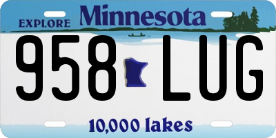 MN license plate 958LUG