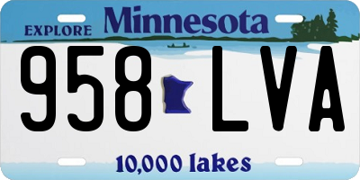 MN license plate 958LVA