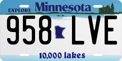 MN license plate 958LVE