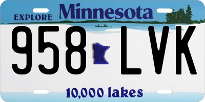 MN license plate 958LVK