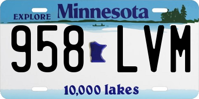MN license plate 958LVM