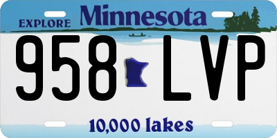MN license plate 958LVP