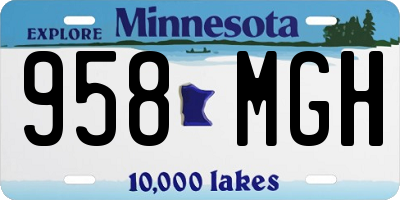 MN license plate 958MGH