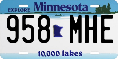 MN license plate 958MHE