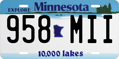 MN license plate 958MII