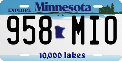 MN license plate 958MIO