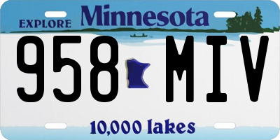MN license plate 958MIV