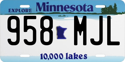 MN license plate 958MJL