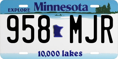 MN license plate 958MJR