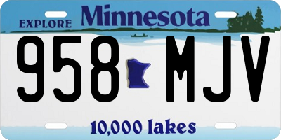 MN license plate 958MJV