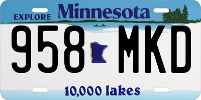 MN license plate 958MKD
