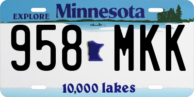 MN license plate 958MKK