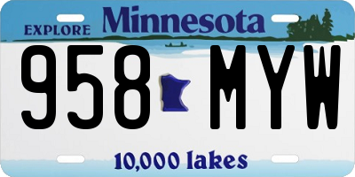 MN license plate 958MYW