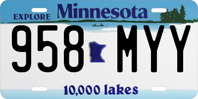 MN license plate 958MYY