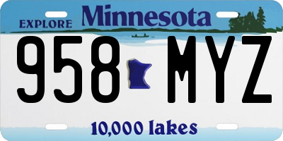 MN license plate 958MYZ
