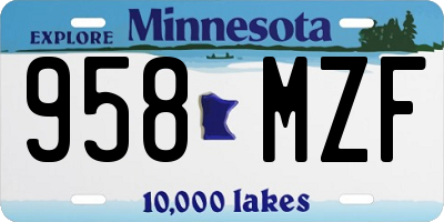 MN license plate 958MZF