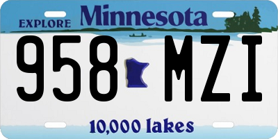 MN license plate 958MZI