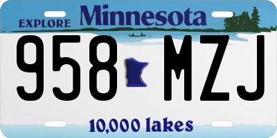 MN license plate 958MZJ