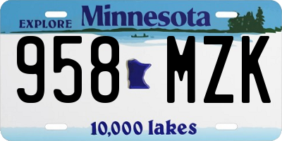 MN license plate 958MZK