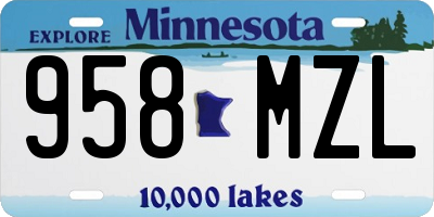 MN license plate 958MZL