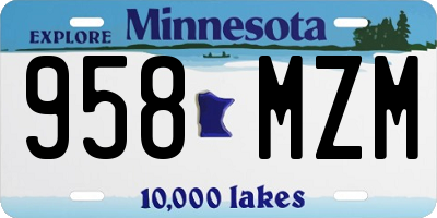 MN license plate 958MZM