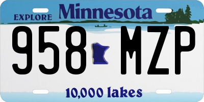 MN license plate 958MZP