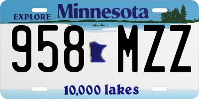 MN license plate 958MZZ