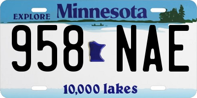 MN license plate 958NAE