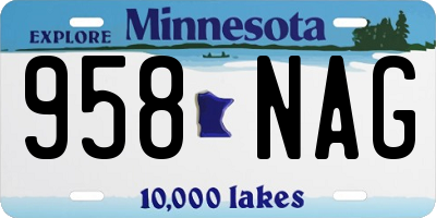 MN license plate 958NAG