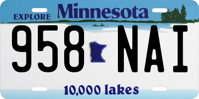 MN license plate 958NAI