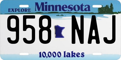 MN license plate 958NAJ