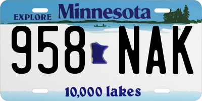MN license plate 958NAK