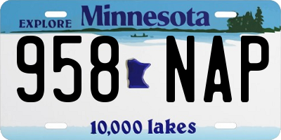 MN license plate 958NAP
