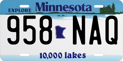 MN license plate 958NAQ