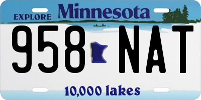 MN license plate 958NAT