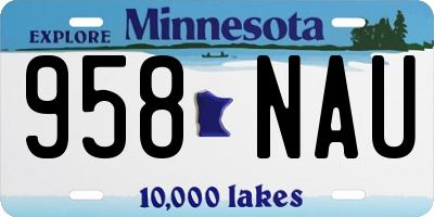 MN license plate 958NAU