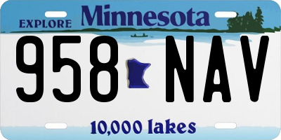 MN license plate 958NAV