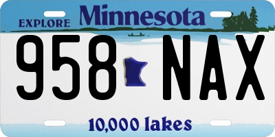 MN license plate 958NAX